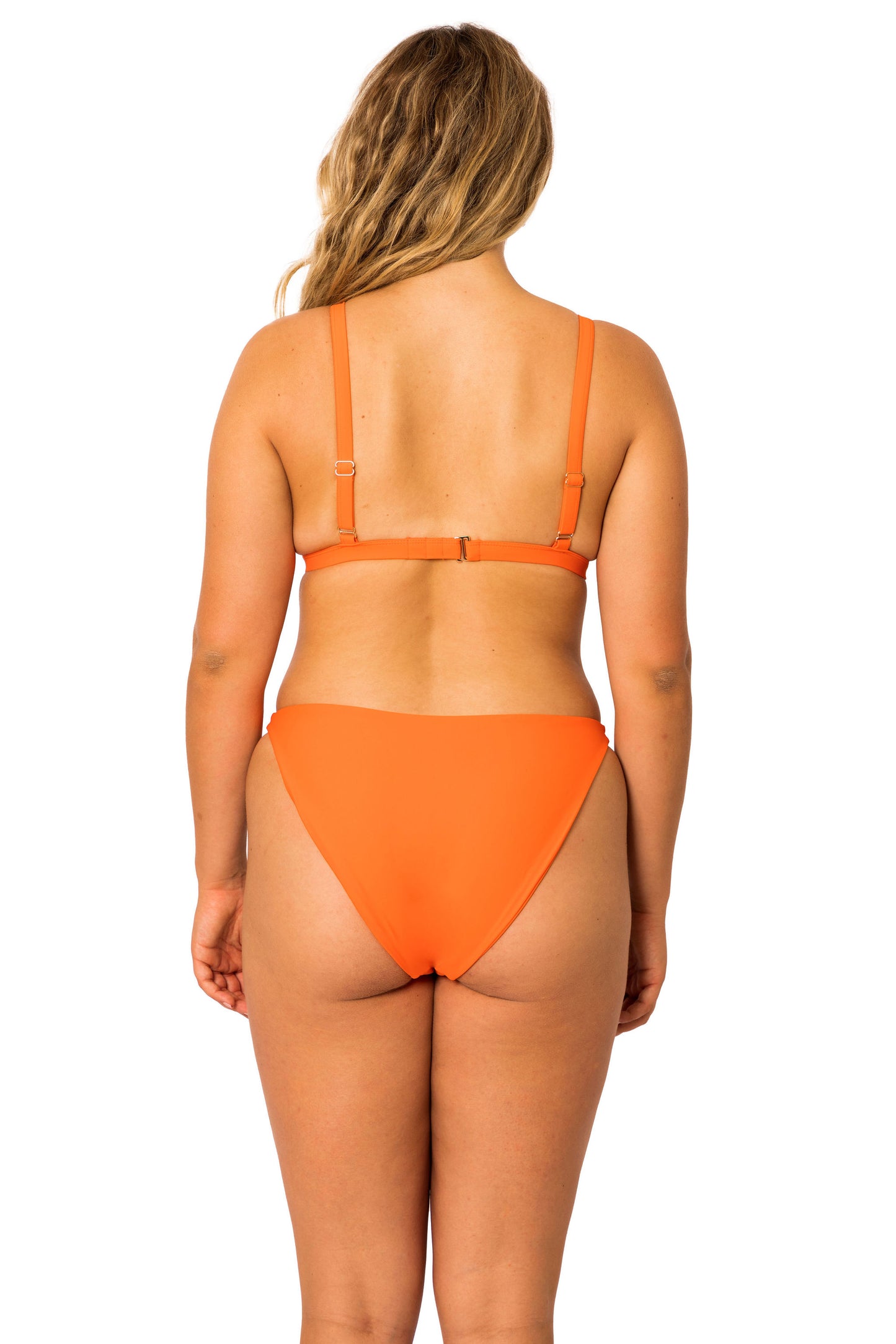 Seamless full coverage bathing suit bikini bottom in orange