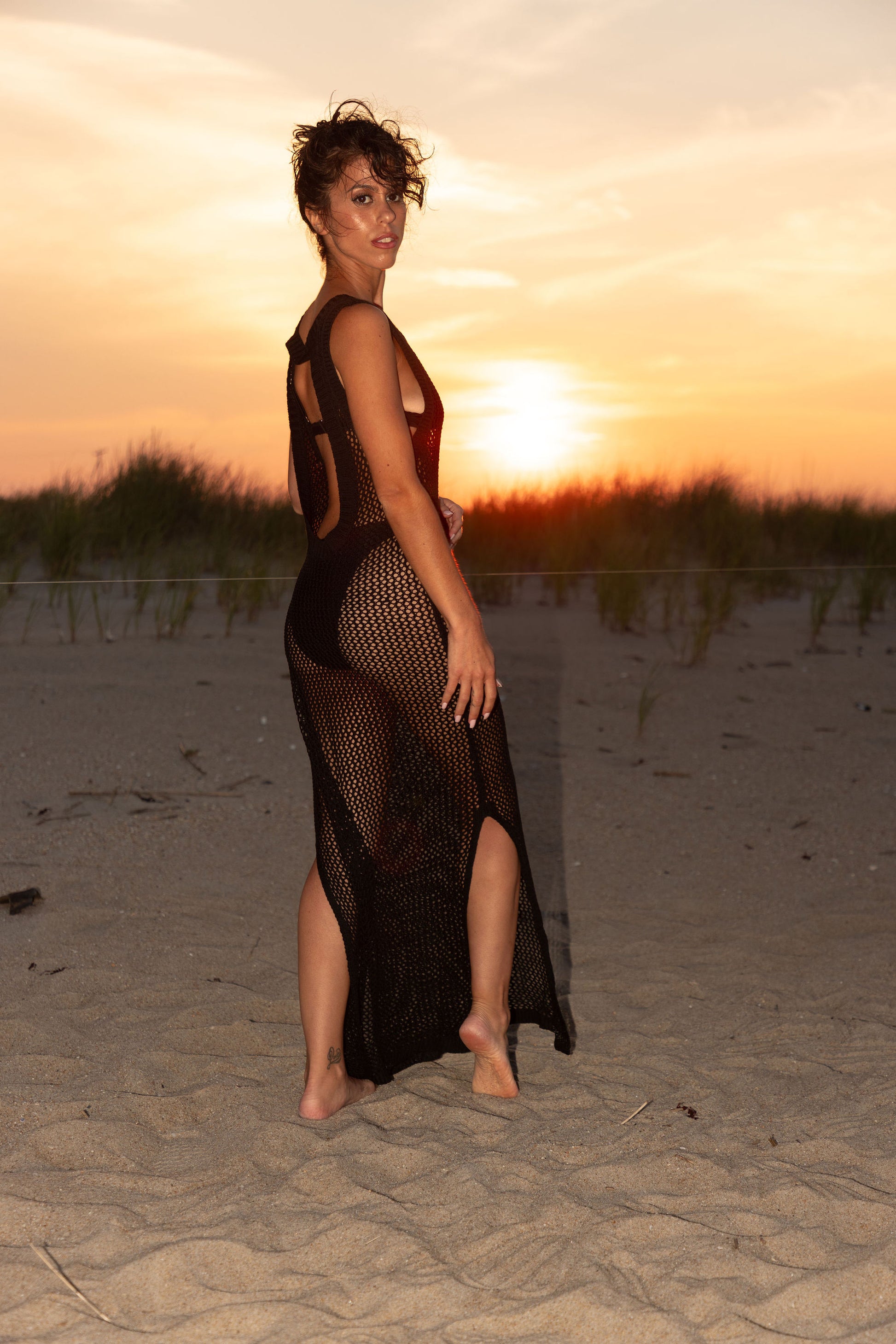 Majorca Crochet Midi Dress - Black Abzu Swimwear Majorca Crochet Midi Dress - Black Abzu Swimwear