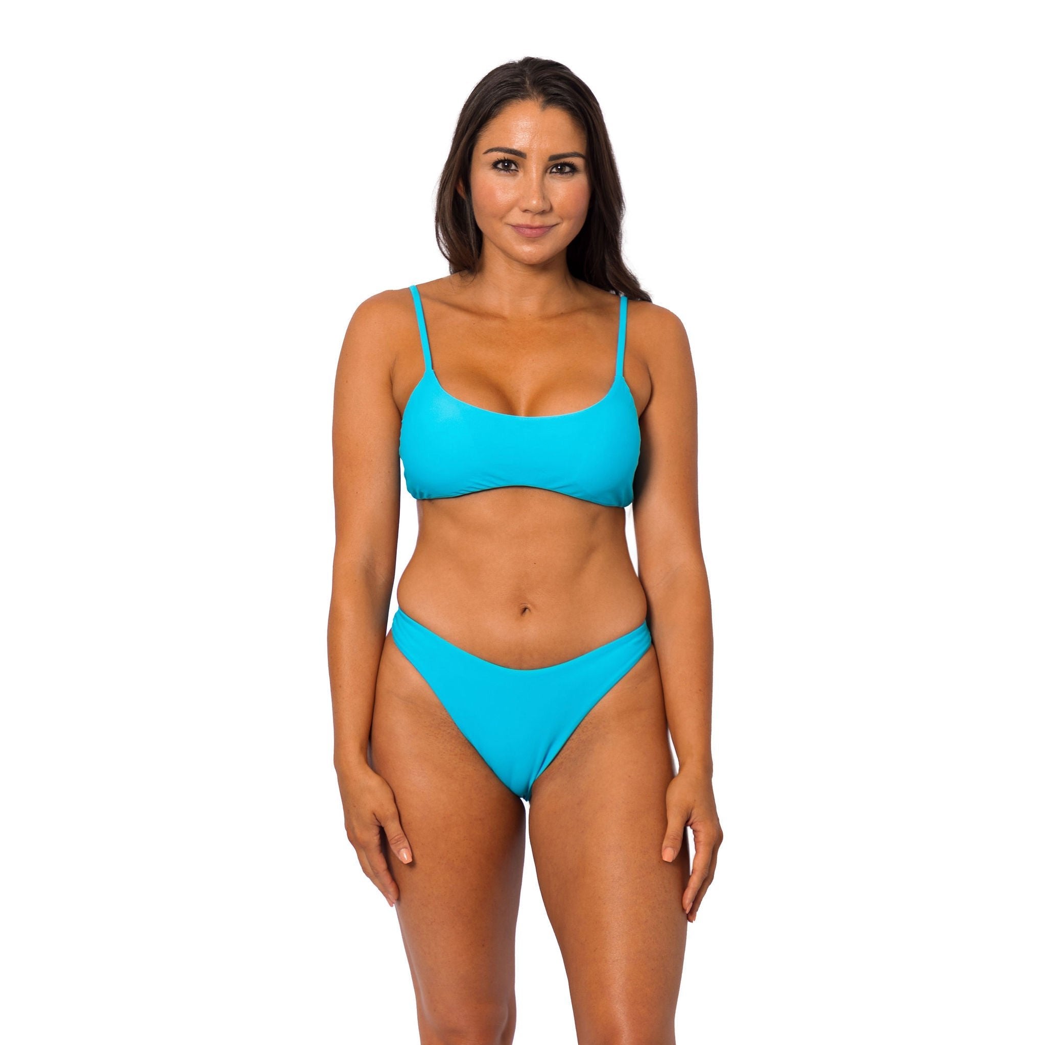 Seamless Aquamarine cheeky bathing suit bikini bottom